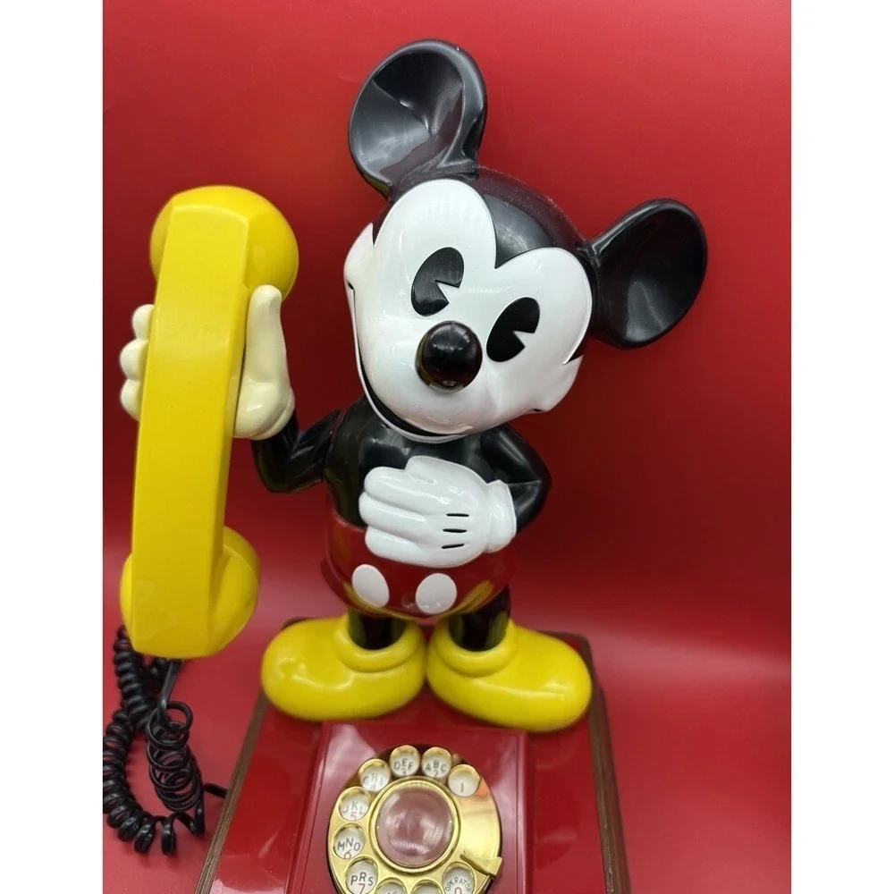 Disney Standing Mickey Mouse Rotary Dial Telephone Desk Phone 1976 Landline 15